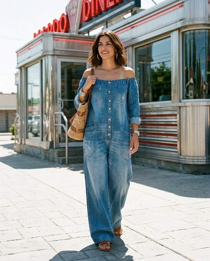 Alma | Tuta con Scollo Bardot