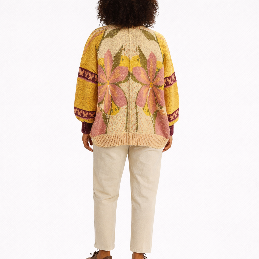 Casey | Cardigan in Maglia Floreale