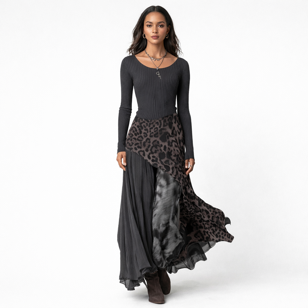 Nova | Vestito Lungo Leopardato