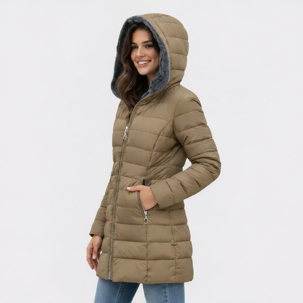 Beatrice | Cappotto Caldo con Fodera in Pelliccia Sintetica