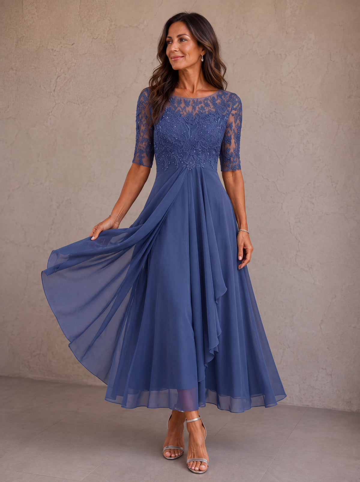 Abella | Abito in Pizzo e Chiffon