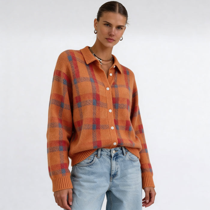 Mara | Cardigan in Maglia a Quadri