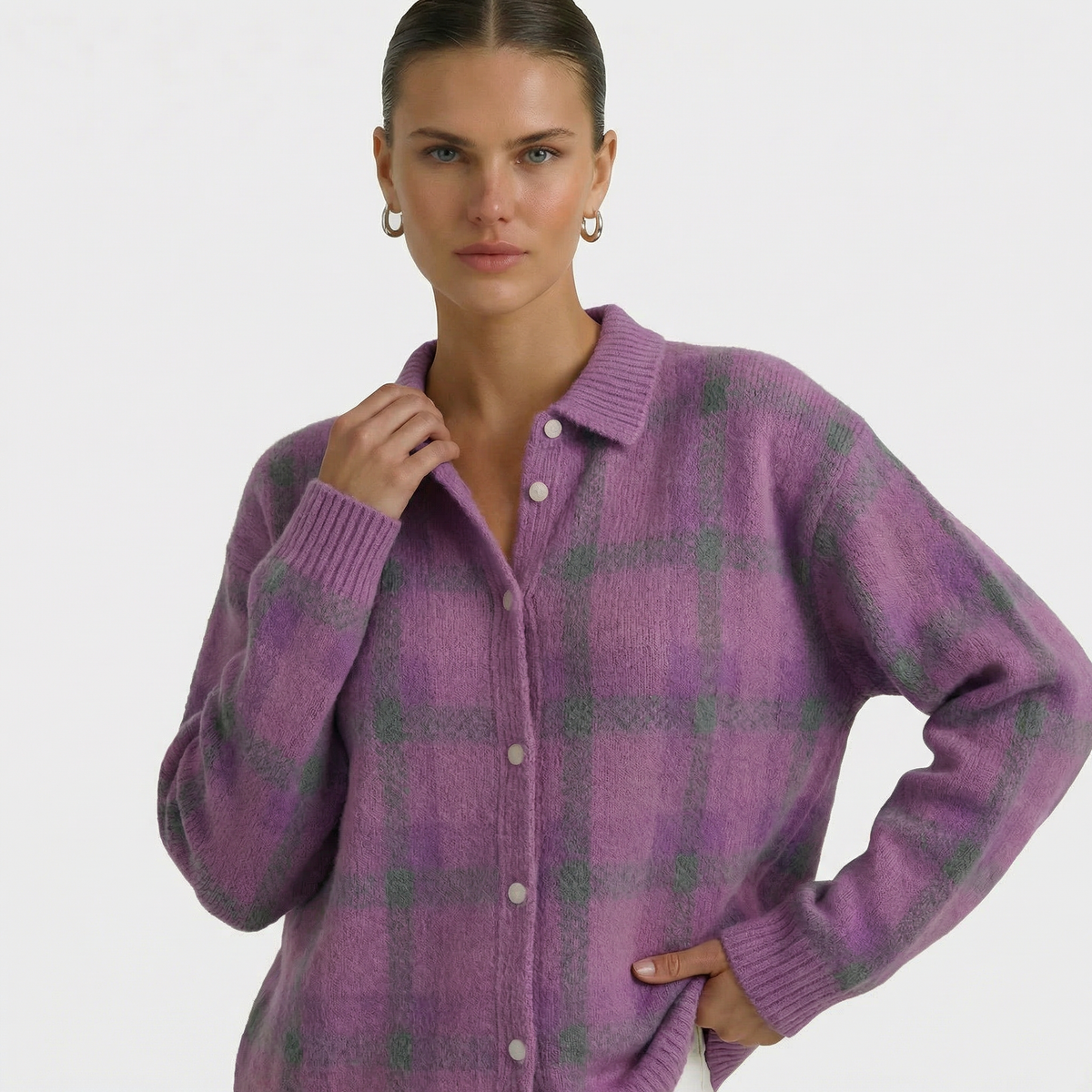 Mara | Cardigan in Maglia a Quadri