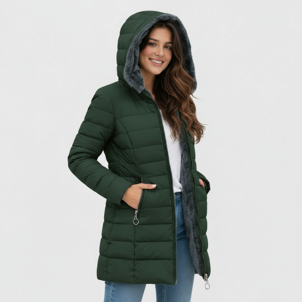 Beatrice | Cappotto Caldo con Fodera in Pelliccia Sintetica