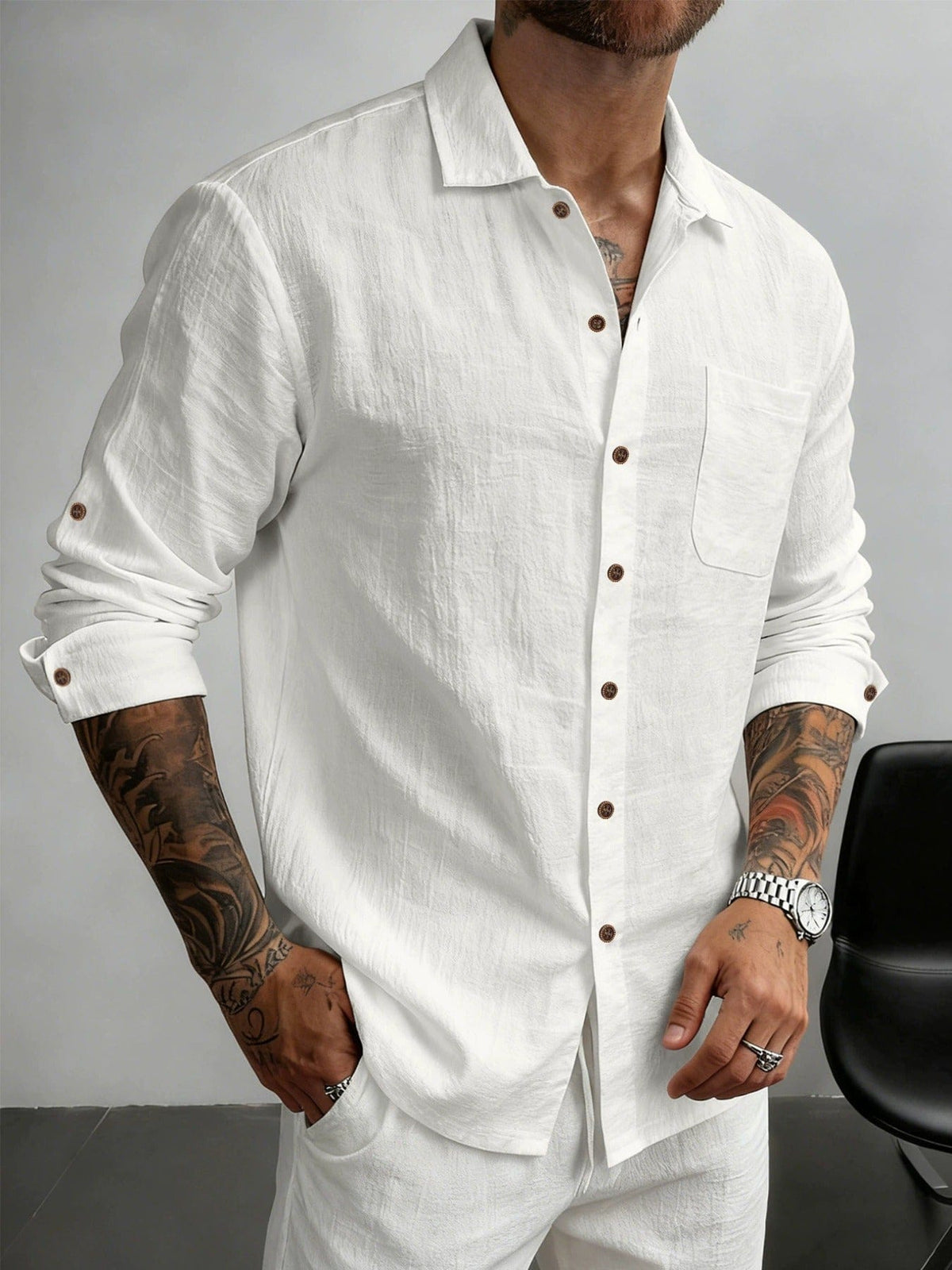 Marcelo | Camicia in Cotone Testurizzato