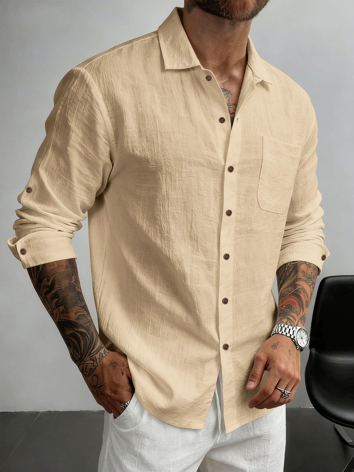 Marcelo | Camicia in Cotone Testurizzato